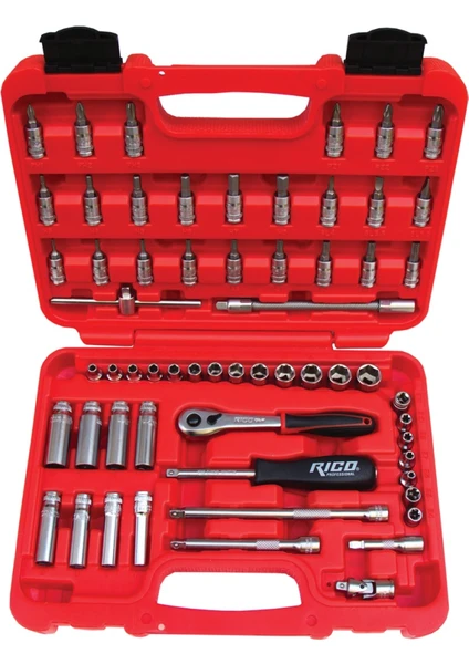 Rico 60 Parça 1/4” 6 Köşe Lokma Seti