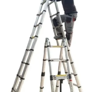 Ebax (2.8+2.8) 5.6 Metre 9+9 Basamak 18 Basamak Çift Yönlü Alüminyum Teleskopik Merdiven