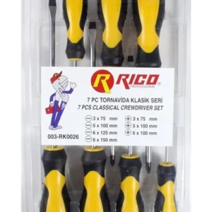 Rico Düz ve Yıldız Uçlu Tornavida Takımı 7 Parça